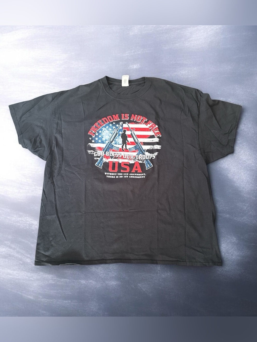 Gildan Heavy Cotton Black Second Amendment Graphic Tee Size 3XL Short Sleeve